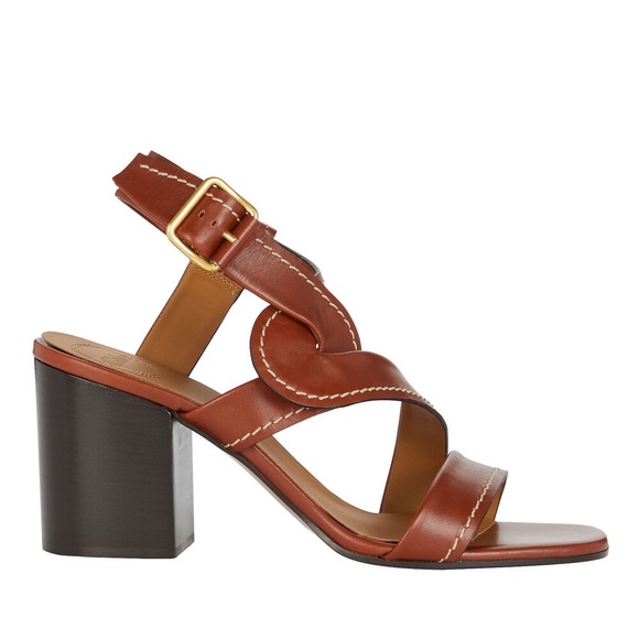 Chloe Candice Brown Leather Sandal 38 - Picture 1 of 6